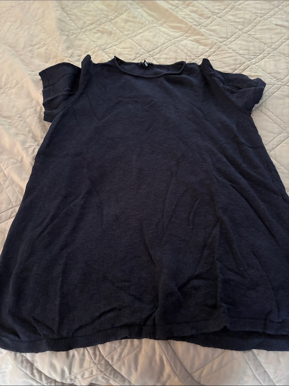 Eileen Fisher Navy Short Sleeve Knit Tee